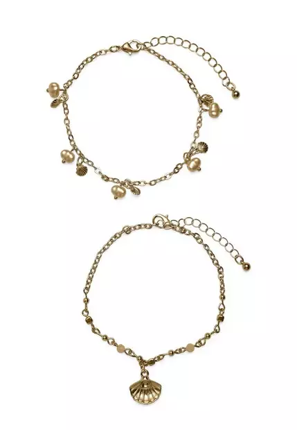 Vero Moda Fußkette 2er-Pack gold - Armbänder - 140320 - 1