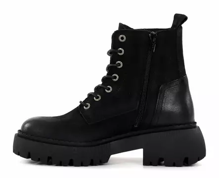 Ten Points Damen Leder Stiefeletten 60518 Pandora Chunky Schwarz - Damen Stiefeletten - 136866 - 2