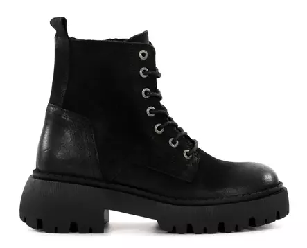 Ten Points Damen Leder Stiefeletten 60518 Pandora Chunky Schwarz - Damen Stiefeletten - 136866 - 1